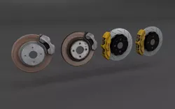 Basic and Race Brake System Low-poly 3D model