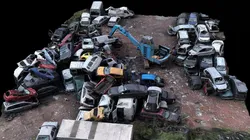cars destroyed wreckage pile drone photogrammetry  Low-poly 3D model