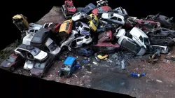 cars wreckage abandoned area part3 4xuvsets drone photogrammetry Low-poly 3D model