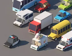 Cartoon Low Poly Cars Pack Low-poly 3D model