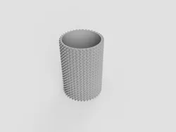 Cylindrical vase with kite shaped emboss