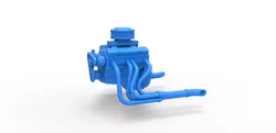 Engine V8 for water pumper Sand buggy Scale 1 to 25 3D print model