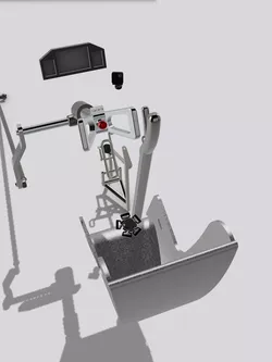 FUNNY CAR 9 piece interior cabin set Wheel N Seat N Pedals etc 3D print model