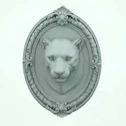 Leopard Head Oval Plaque Decorative Wall Art 3D Printable STL