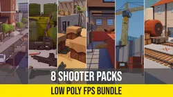 Low Poly FPS Bundle - Shooter Maps and Weapons Low-poly 3D model