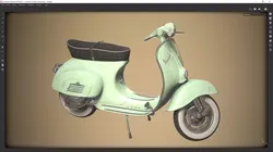 Low Poly Vespa 50s Piaggio Scooter green Low-poly 3D model