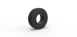 Military truck tire Scale 1 to 25 3D print model