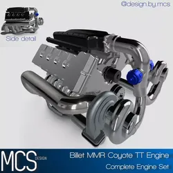 MMR Billet Coyote Twin Turbo motor 3D print model