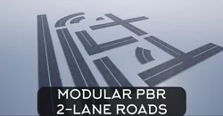 Modular Road Pack PBR  Low-poly 3D model