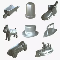 Monopoly Game Pieces 3D model