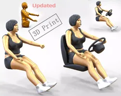 N1 Woman Driver 1 64 Miniature With steering and chair 3D print model