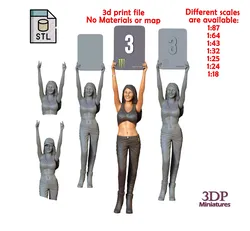 N2 Pit Girl with Placard 3D print model