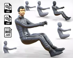 N3 Sitting Race Driver 1 64 Miniature 3D print model