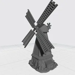 Old windmill for board games like A touch of Evil (very detailed - 3 parts, farm building)