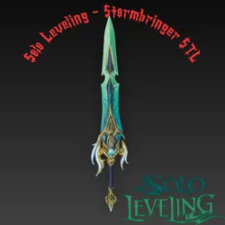 Solo Leveling Stormbringer STL File - 3D Printable Anime Sword Prop Fan Art