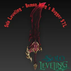 Solo Leveling Sung Jinwoo Demon King’s Daggers STL File - 3D Printable Anime Weapon Prop Fan Art