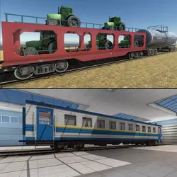 Trains Package Low-poly 3D model