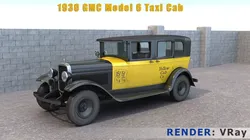 1930 Gmc Model 6 Taxi Cab 3D model