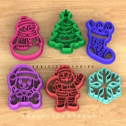3D Christmas Cookie Cutters  STL File