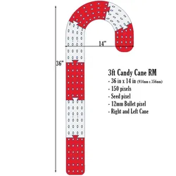 3ft Candy Cane for Seed Pixels & 12mm Bullet WS2811 – xLights xModel