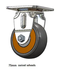 75mm Industrial Swivel Caster Wheel - Standard Duty