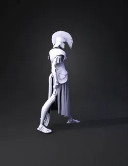 armored stylized warrior character with black and red outfit dark met