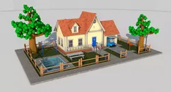 Cartoon House Low-poly 3D model