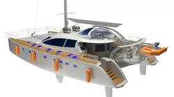 Cruising Catamaran Sailboat 3D model