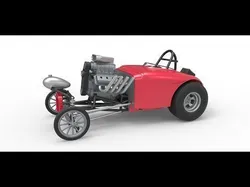 Front engine old school dragster with shell V9 Scale 1 to 25 3D print model