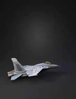generate a 3d realistic fighter jet with boosters etc same like real