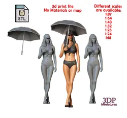 N3 Pit Girl with Umbrella 3D print model
