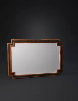 ornate framed mirror with carved multi layer frame and silver reflecti
