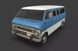 Retro Van Low-poly 3D model