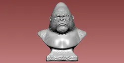 Sculptures & Artworks STL تنزيل - monkey ape bust statue - 3D print file - Rubber Duck