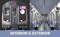 Subway train with interior Low-poly 3D model
