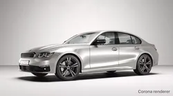 White car rendering studio SWR 3D model