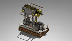 2 CYLINDER VERTICAL MARINE TYPE STEAM ENGINE