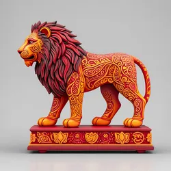 2984 Laughing African Lion with Majestic Mane - Full-Color Totem 3D Model, pug, dachshund, poodle, cat, dog, monkey, zebra, animal, armadillo, lion, fox, faun, pomeranian, troll, platypus, majestic, sculpture, fantasy, crocodile