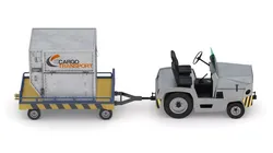 Airport Tug Clark CT30 Carrying Passengers Luggage 3D model