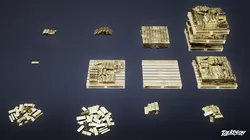 BANK HEIST - Gold Stack 01 - LOW POLY Low-poly 3D model