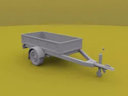 Car trailer Low-poly 3D model