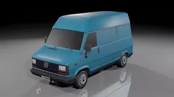 FIAT DUCATO MAXI van low poly car Low-poly 3D model