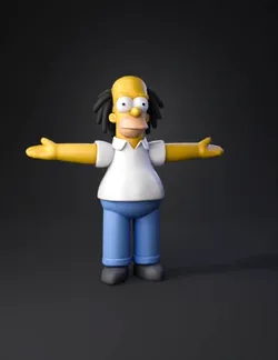 Homer Simpson en rasta avec un bob rasta des locks un pull jamaique