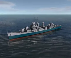 USS Fletcher Destroyer Warship WW2 3D print model