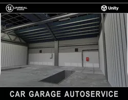 Car Garage Autoservice Building Low-poly 3D model