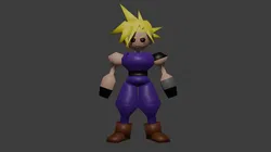 Characters & Creatures STL Descărcare - Low Poly Cloud Strife - ChrisComix