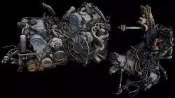 engines cars destroyed ground photogrammetry Low-poly 3D model