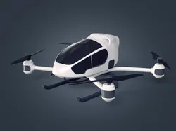 Generic Passenger Taxi Drone -- Quadcopter Helicopter Flying Car Low-poly 3D model