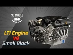 LT1 Engine - V8 Small Block Engine 3D model