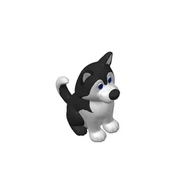 Siberian Husky Sits